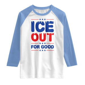 Ice Out For Good Protest Raglan Shirt Justice Against Ice Political Resistance TS02 White Carolina Blue Print Your Wear