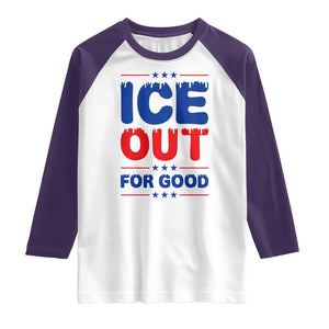 Ice Out For Good Protest Raglan Shirt Justice Against Ice Political Resistance TS02 White Purple Print Your Wear