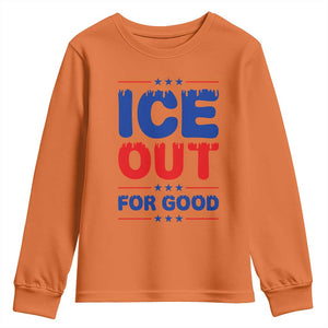 Ice Out For Good Protest Youth Sweatshirt Justice Against Ice Political Resistance TS02 Orange Print Your Wear