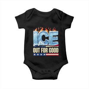 Ice Out For Good Patriotic Protest Baby Onesie Patriotic Burn Ice Justice Political Resistance TS02 Black Print Your Wear