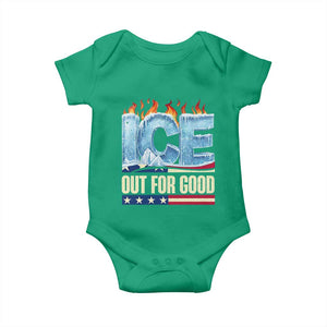Ice Out For Good Patriotic Protest Baby Onesie Patriotic Burn Ice Justice Political Resistance TS02 Irish Green Print Your Wear