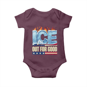 Ice Out For Good Patriotic Protest Baby Onesie Patriotic Burn Ice Justice Political Resistance TS02 Maroon Print Your Wear