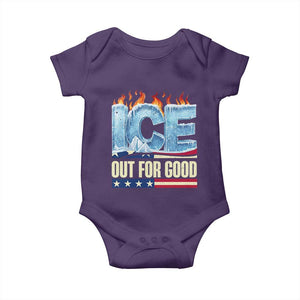 Ice Out For Good Patriotic Protest Baby Onesie Patriotic Burn Ice Justice Political Resistance TS02 Purple Print Your Wear