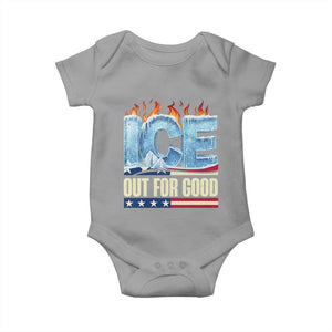 Ice Out For Good Patriotic Protest Baby Onesie Patriotic Burn Ice Justice Political Resistance TS02 Sport Gray Print Your Wear