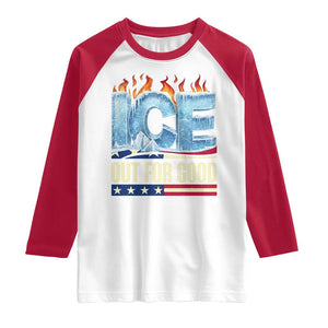Ice Out For Good Patriotic Protest Raglan Shirt Patriotic Burn Ice Justice Political Resistance TS02 White Red Print Your Wear