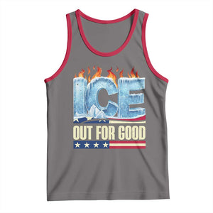 Ice Out For Good Patriotic Protest Tank Top Patriotic Burn Ice Justice Political Resistance TS02 Deep Heather Red Print Your Wear