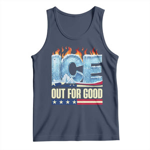 Ice Out For Good Patriotic Protest Tank Top Patriotic Burn Ice Justice Political Resistance TS02 Navy Print Your Wear