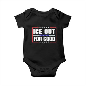 Ice Out For Good Patriotic Protest Baby Onesie Justice Resistance Red White and Blue TS02 Black Print Your Wear