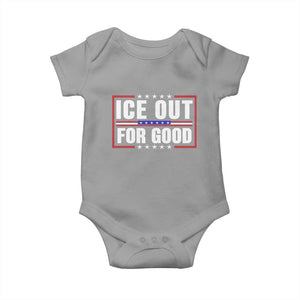 Ice Out For Good Patriotic Protest Baby Onesie Justice Resistance Red White and Blue TS02 Sport Gray Print Your Wear