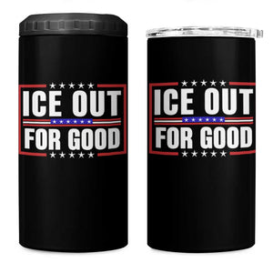 Ice Out For Good Patriotic Protest 4 in 1 Can Cooler Tumbler Justice Resistance Red White and Blue TS02 One Size: 16 oz Black Print Your Wear