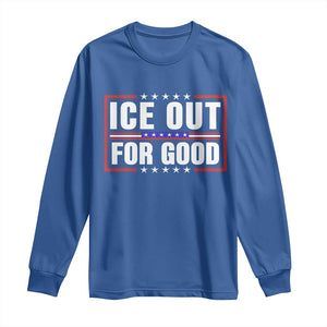 Ice Out For Good Patriotic Protest Long Sleeve Shirt Justice Resistance Red White and Blue TS02 Royal Blue Print Your Wear