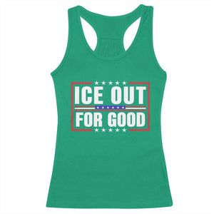 Ice Out For Good Patriotic Protest Racerback Tank Top Justice Resistance Red White and Blue TS02 Irish Green Print Your Wear