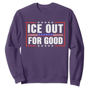 Ice Out For Good Patriotic Protest Sweatshirt Justice Resistance Red White and Blue TS02 Purple Print Your Wear