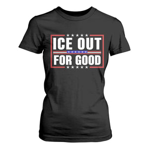 Ice Out For Good Patriotic Protest T Shirt For Women Justice Resistance Red White and Blue TS02 Black Print Your Wear
