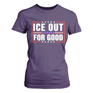 Ice Out For Good Patriotic Protest T Shirt For Women Justice Resistance Red White and Blue TS02 Purple Print Your Wear