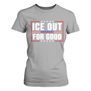 Ice Out For Good Patriotic Protest T Shirt For Women Justice Resistance Red White and Blue TS02 Sport Gray Print Your Wear