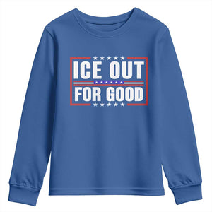 Ice Out For Good Patriotic Protest Youth Sweatshirt Justice Resistance Red White and Blue TS02 Royal Blue Print Your Wear