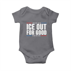 Ice Out For Good Patriotic Protest Baby Onesie Justice Political Resistance TS02 Charcoal Print Your Wear