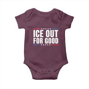 Ice Out For Good Patriotic Protest Baby Onesie Justice Political Resistance TS02 Maroon Print Your Wear