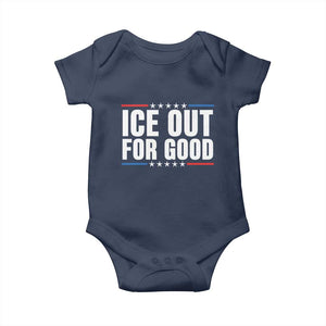Ice Out For Good Patriotic Protest Baby Onesie Justice Political Resistance TS02 Navy Print Your Wear