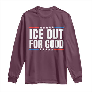 Ice Out For Good Patriotic Protest Long Sleeve Shirt Justice Political Resistance TS02 Maroon Print Your Wear