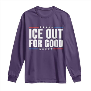 Ice Out For Good Patriotic Protest Long Sleeve Shirt Justice Political Resistance TS02 Purple Print Your Wear