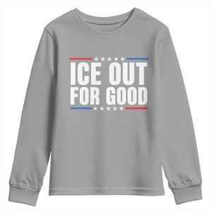Ice Out For Good Patriotic Protest Youth Sweatshirt Justice Political Resistance TS02 Sport Gray Print Your Wear