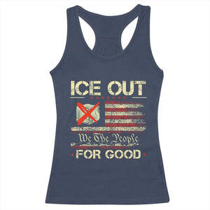 Ice Out For Good We The People Racerback Tank Top Justice and Freedom Political Resistance American Flag TS02 Navy Print Your Wear