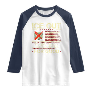 Ice Out For Good We The People Raglan Shirt Justice and Freedom Political Resistance American Flag TS02 White Navy Print Your Wear