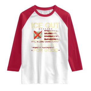 Ice Out For Good We The People Raglan Shirt Justice and Freedom Political Resistance American Flag TS02 White Red Print Your Wear