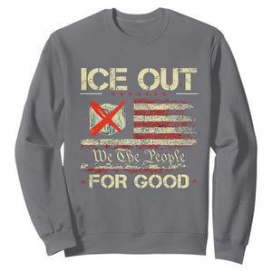 Ice Out For Good We The People Sweatshirt Justice and Freedom Political Resistance American Flag TS02 Charcoal Print Your Wear
