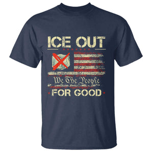 Ice Out For Good We The People T Shirt Justice and Freedom Political Resistance American Flag TS02 Navy Print Your Wear