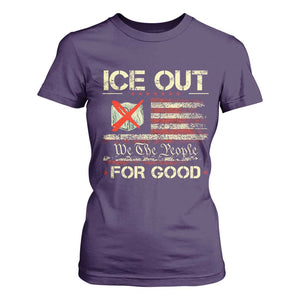 Ice Out For Good We The People T Shirt For Women Justice and Freedom Political Resistance American Flag TS02 Purple Print Your Wear