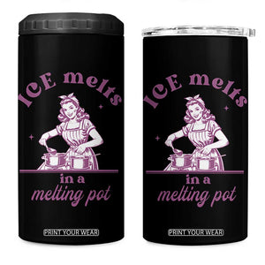 Ice Melts In A Melting Pot 4 in 1 Can Cooler Tumbler Funny Cooking Woman Retro Feminist Political Statement TS02 One Size: 16 oz Black Print Your Wear