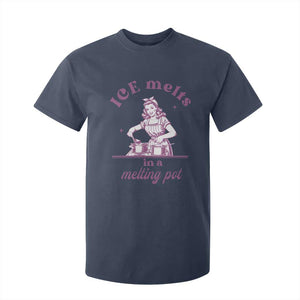 Ice Melts In A Melting Pot T Shirt For Kid Funny Cooking Woman Retro Feminist Political Statement TS02 Navy Print Your Wear