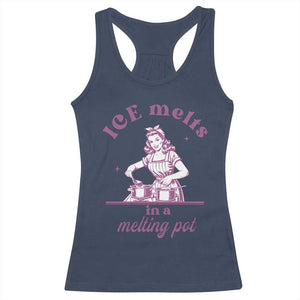 Ice Melts In A Melting Pot Racerback Tank Top Funny Cooking Woman Retro Feminist Political Statement TS02 Navy Print Your Wear