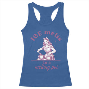 Ice Melts In A Melting Pot Racerback Tank Top Funny Cooking Woman Retro Feminist Political Statement TS02 Royal Blue Print Your Wear