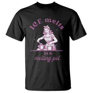 Ice Melts In A Melting Pot T Shirt Funny Cooking Woman Retro Feminist Political Statement TS02 Black Print Your Wear