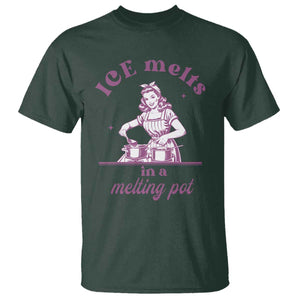Ice Melts In A Melting Pot T Shirt Funny Cooking Woman Retro Feminist Political Statement TS02 Dark Forest Green Print Your Wear