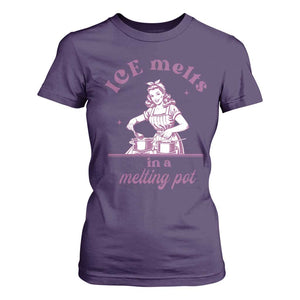 Ice Melts In A Melting Pot T Shirt For Women Funny Cooking Woman Retro Feminist Political Statement TS02 Purple Print Your Wear