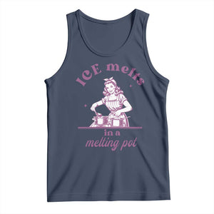 Ice Melts In A Melting Pot Tank Top Funny Cooking Woman Retro Feminist Political Statement TS02 Navy Print Your Wear