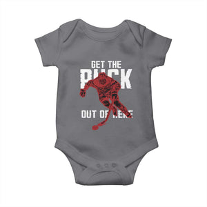 Get The Puck Out of Here Baby Onesie Sarcastic Ice Hockey Pun Humor TS02 Charcoal Print Your Wear