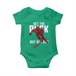 Get The Puck Out of Here Baby Onesie Sarcastic Ice Hockey Pun Humor TS02 Irish Green Print Your Wear