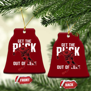 Get The Puck Out of Here Ceramic Ornament Sarcastic Ice Hockey Pun Humor TS02 Print Your Wear