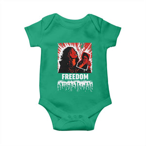Freedom Iran Women Revolution 2026 Baby Onesie Lighting Cigarette with Burning Portrait Graphic TS02 Irish Green Print Your Wear