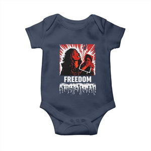 Freedom Iran Women Revolution 2026 Baby Onesie Lighting Cigarette with Burning Portrait Graphic TS02 Navy Print Your Wear