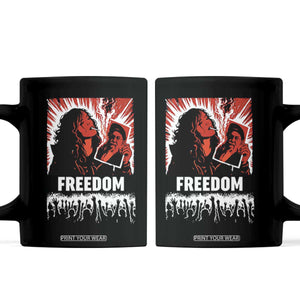 Freedom Iran Women Revolution 2026 Coffee Mug Lighting Cigarette with Burning Portrait Graphic TS02 Black Print Your Wear