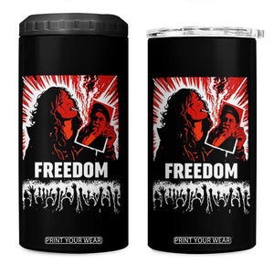 Freedom Iran Women Revolution 2026 4 in 1 Can Cooler Tumbler Lighting Cigarette with Burning Portrait Graphic TS02 One Size: 16 oz Black Print Your Wear