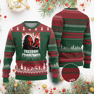 Freedom Iran Women Revolution 2026 Ugly Christmas Sweater Lighting Cigarette with Burning Portrait Graphic TS02 Red Green Print Your Wear