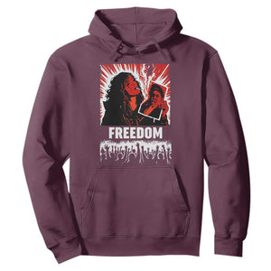 Freedom Iran Women Revolution 2026 Hoodie Lighting Cigarette with Burning Portrait Graphic TS02 Maroon Print Your Wear